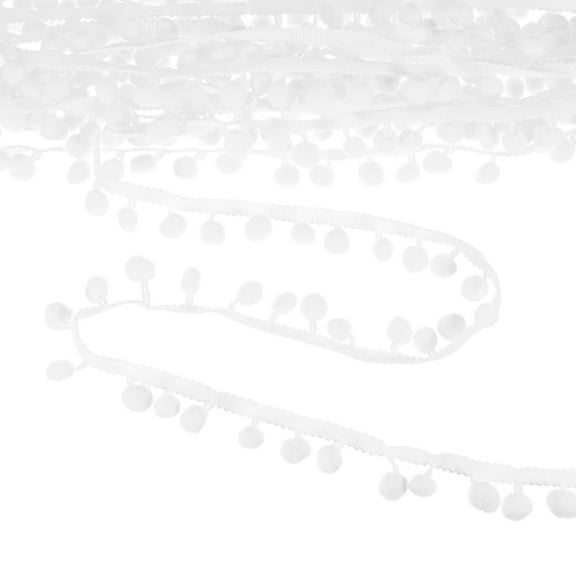 Uxcell Pom Pom Ball Fringe Trim, 10 Yards 11mm Mini Pom Pom Trim Ribbon for Home Decoration/DIY Crafts, White