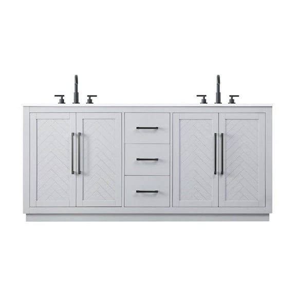 Elegant Kitchen and Bath 72 inch Double Bathroom Vanity in Grey