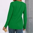 thumbnail image 3 of Women Long Sleeve Henley Tops V Neck Business Casual Work Shirts Cute Basic T Shirts Fall Trendy Clothes, 3 of 4