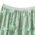 thumbnail image 4 of XIAONU Women's Floral-Embroidered Tulle Maxi Skirt Elastic Waist Flared Skirt Romantic Elegant Bridal Shower Tea Party Wear, 4 of 7