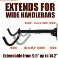 thumbnail image 2 of Bike Wall Mount Hanger - Horizontal Bicycle Indoor Storage Rack | Cycling Wall Mounted Holder Hook - Hang Your Road, Mountain or Hybrid Bikes in Garage or Home, 2 of 7