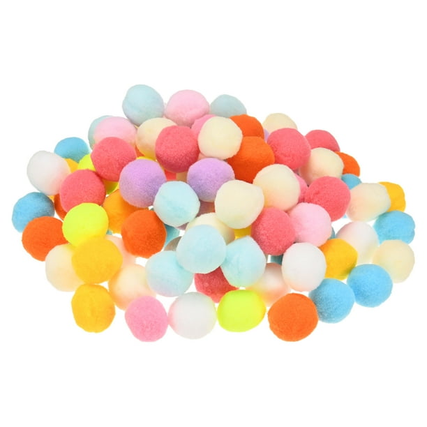 Uxcell 100-Pack Pom Poms para Manualidades, 1.18" (30mm) Poliéster Serie de Colores Claros Suave y Esponjoso Pompones Multicolores