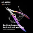 thumbnail image 2 of MR.GREEN Cuticle Nippers Gorgeous Colorful Cuticle Scissors Nail Manicure Clippers Trimmer Dead Skin Remover Cutters Beauty Tool (Colored Titanium+Pusher), 2 of 7