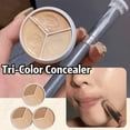 thumbnail image 2 of Sweet Mint Concealer, Tri-color Concealer Palette of Covers Acne Marks Dark Circles, 3 in 1 Face Foundation Cream, Tri-color Concealer with Brush, 3 in 1 Face Foundation Cream Waterproof, 2 of 8