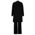 thumbnail image 4 of Textilo 3 Piece Pant Suits for Women 3/4 Sleeve Cardigan Sleeveless Top Wide Leg Pants Set Suits Formal Evening Outfit for Wedding,Black XL, 4 of 5