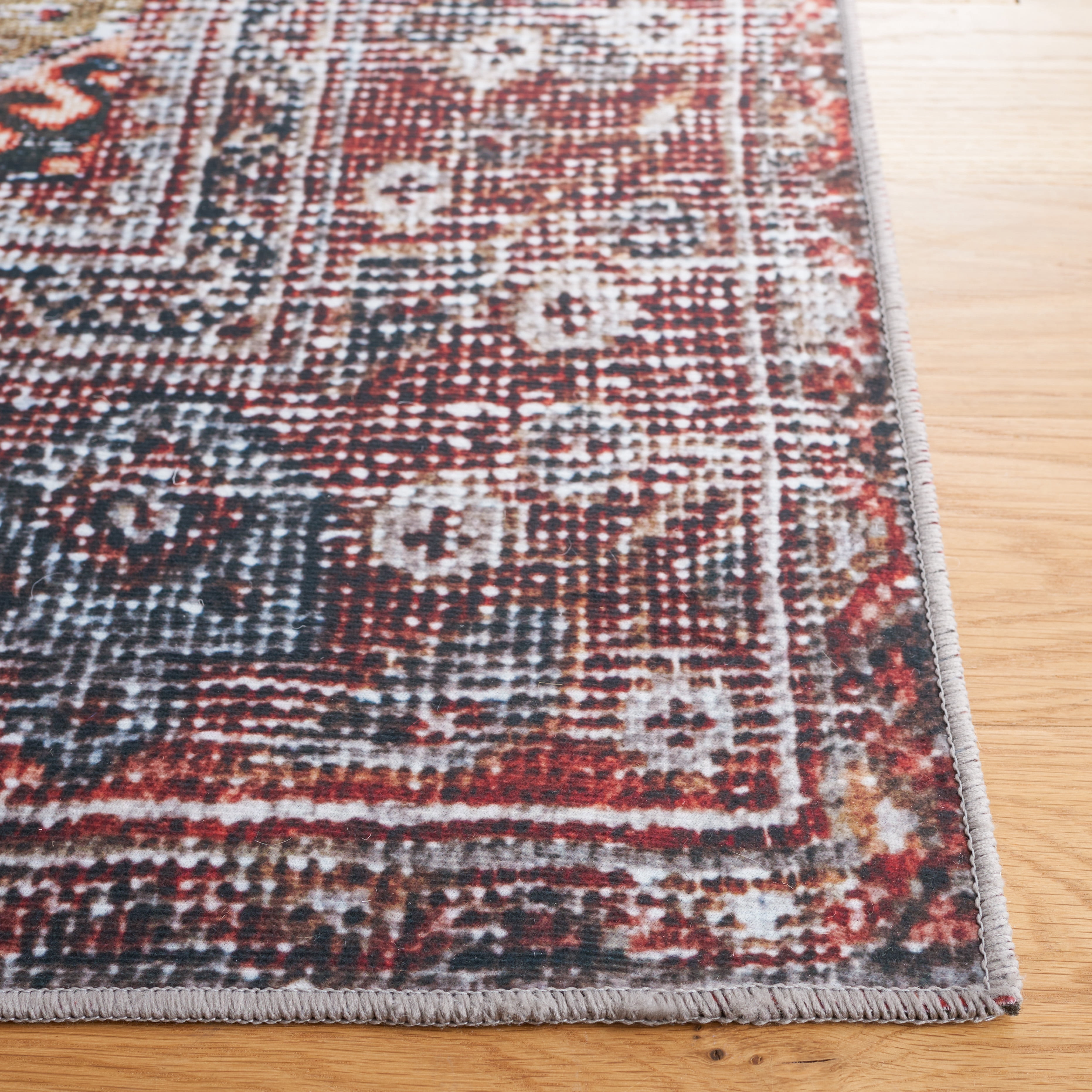 Safavieh Tucson Forrester Oriental Machine Washable Area Rug, Navy/Rust, 8' x 10'