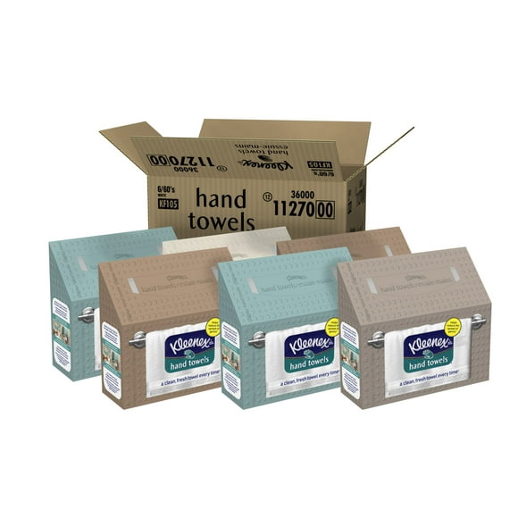 Toallas de mano Kleenex blancas, 60 unidades, paquete de 6