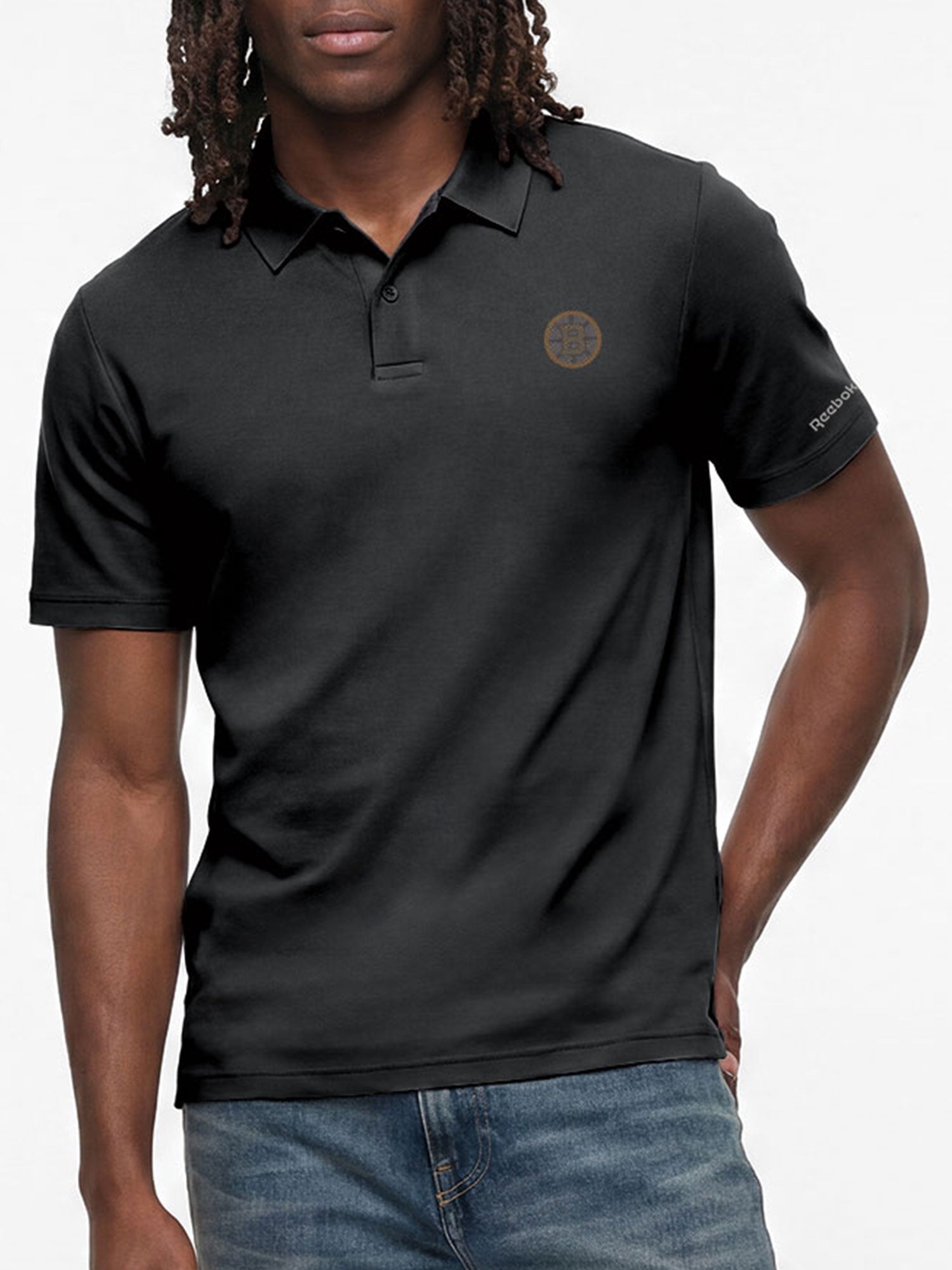 Boston Bruins Reebok Mens Short Sleeve Polo Shirt