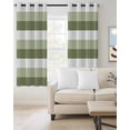 thumbnail image 2 of Sage Green White Striped Blackout Curtains for Bedroom/Living Room, Thermal Insulated Kitchen Curtains, Farmhouse Stripes Grommet Darkening Window Treatment Drapes 52"x84"x2, 2 of 8