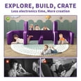 thumbnail image 5 of Akaber Toddler Couch, Modular Kids Sofa Foldable Loveseat with 2 Ottomans, Washable Cover, Blueberry, 5 of 8