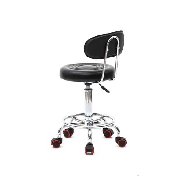 Lowestbest Bar Stool, Adjustable Salon Chair with Round Feet, Modern Chair Hydraulic Rolling with Back