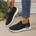 thumbnail image 6 of Domzle Women's Slip On Walking Shoes with Arch Support Lightweight Sock Tennis Sneakers Anti-Slip Elastic Knit Breathable for Gym Casual Sneakers Black, 6 of 6