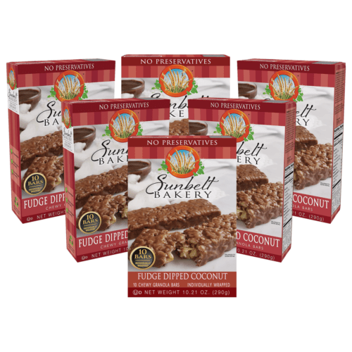 Sunbelt Bakery Fudge Dipped Coconut Chewy Granola Bars, 6 Boxes