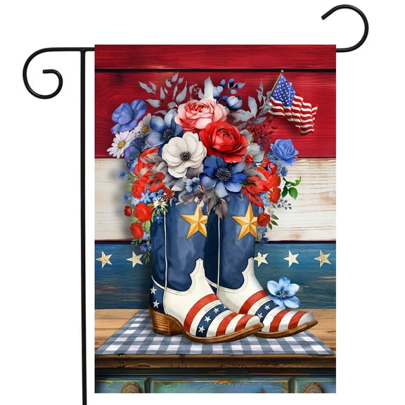 Briarwood Lane Patriotic Cowboy Boots Garden Flag