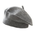 thumbnail image 2 of Naierhg Children Painter Hat Candy Color Knitted Elastic Keep Warm Anti-slip Beanie Baby Knitted Beret Solid Color Autumn Winter Cap Outdoor Bonnet Grey, 2 of 8