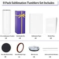 thumbnail image 2 of 20 Oz Sublimation Tumblers Bulk, Sublimation Blank Tumbler, Stainless Steel Double Wall Insulated Sublimation Cups with Lid and straw, Individually Box (8 Pack), 2 of 6
