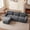 DARK GREY, variant on HUTWIFE Home L-Shaped Plush Reclining Sectional Sofas with 1 Ottoman, Light Khaki