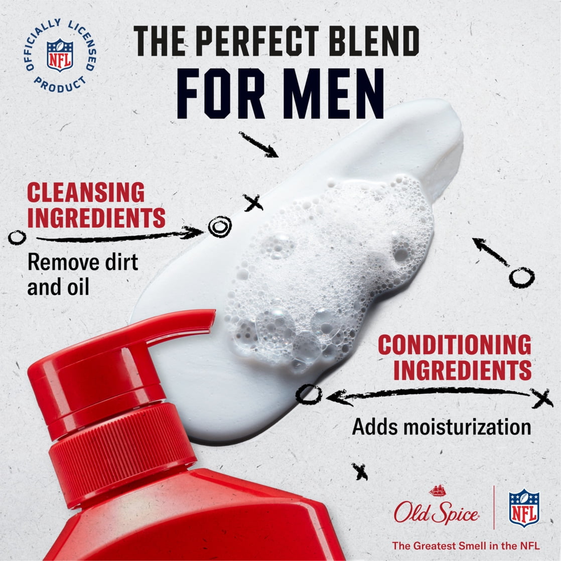 Old Spice Clutch Play C.J. 2-in-1 Shampoo & Conditioner for Men, Old Spice x NFL, Healthy & Full Looking Hair, 21.9 fl oz