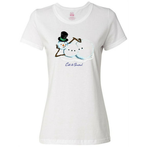 Inktastic Let It Snow Sassy Snowman in Top Hat Women's T-Shirt