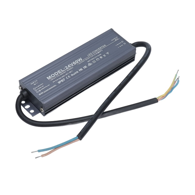 Transformador de controlador de luz LED Bling Bling fuente de alimentación IP67 60 W CA 170-265 V 24 V 2,5 A