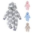 thumbnail image 6 of Gpaecead 0-18M Baby Clothes Long Jumpsuit Baby Boys Girls Solid Color Zipper Fleece Hooded Jumpsuit Newborn Pajamas Blue, 6 of 6