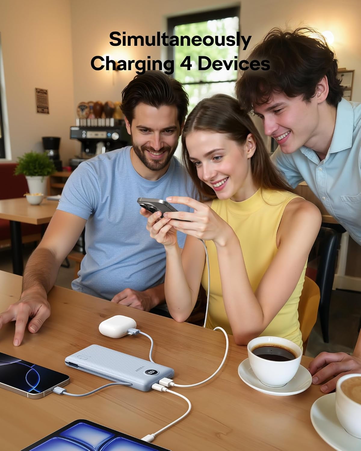 Portable Charger 10000mAh, Cell Phone Portable Power Banks with 22.5W PD Fast Charging, Compact Phone Charger Built in Cable, Compatible with Apple, Samsung, Google, Motorola and More-Black