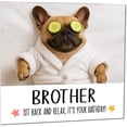 thumbnail image 2 of Tarjeta de cumpleaños con diseño divertido de bulldog francés con diseño de zorro morado, 2 of 5