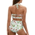 thumbnail image 2 of Suhoaziia Women Bikinis Tow Piece Set Strawberry Mushroom String Sexy Bathing Suit Fashion Sporty Ladies Swimsuits Size M,Halter Ruched High Waist Bikini for Teenage Girls, 2 of 6