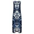 thumbnail image 4 of DISKEBUISS Women's Summer Sleeveless Dresses Fashion Print V Neck A Line Dress for Daily Casual Outing, 4 of 7