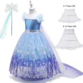 thumbnail image 1 of Disfraz de Elsa y Anna de Disney, ropa de fiesta de cumpleaños de 2024, disfraz de Frozen, vestido de princesa de la Reina de las Nieves, vestido de Halloween para niños, Vesidos, 1 of 5