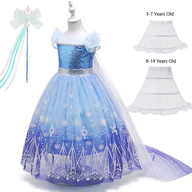 Disfraz de Elsa y Anna de Disney, ropa de fiesta de cumpleaños de 2024, disfraz de Frozen, vestido de princesa de la Reina de las Nieves, vestido de Halloween para niños, Vesidos