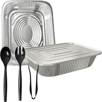 Nicole Fantini 9x13 Half Size Aluminum Disposable Pans with Lids - Serve Various Delicacies for Events Counts-500