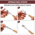thumbnail image 4 of Bread Knife, Stainless Hand Crafted Bread Lame Tool with Leather Protective Cover and 5 Replacement Blades Included, Professional Baking Tool with Long Handle Design for Bread Bakers, 4 of 8