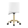 thumbnail image 5 of Briar Clear Acrylic Chair with Stainless Steel Gold Base and Casters (pack of 1), Gold, 5 of 7