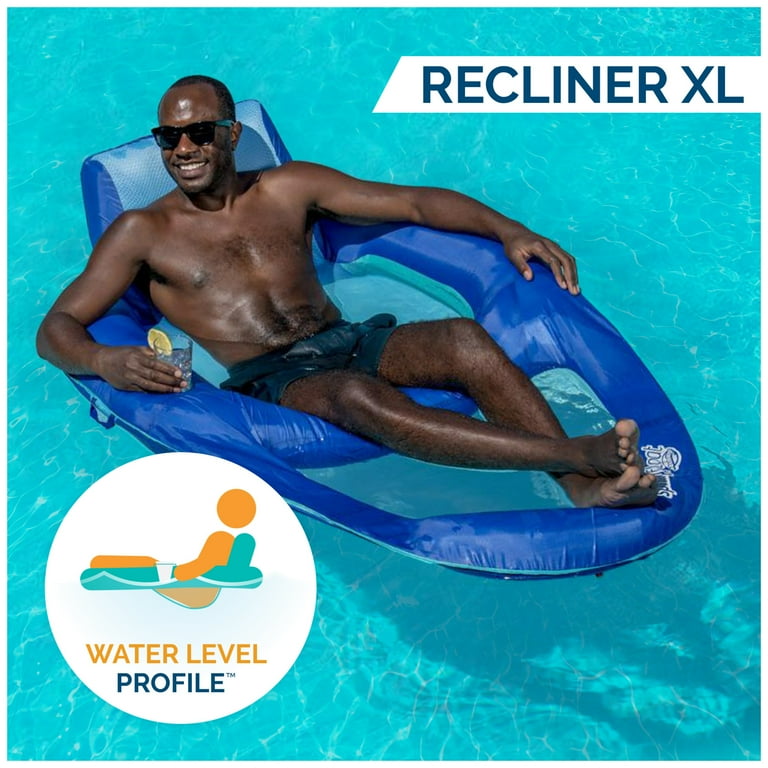 SwimWays Spring Float Inflatable Pool Floatie with Backrest Cup Holder Water Lounger for Adults Walmart