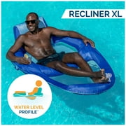 SwimWays Spring Float Recliner XL Inflatable Pool Lounge Chair with Backrest, Pool Float for Adults
