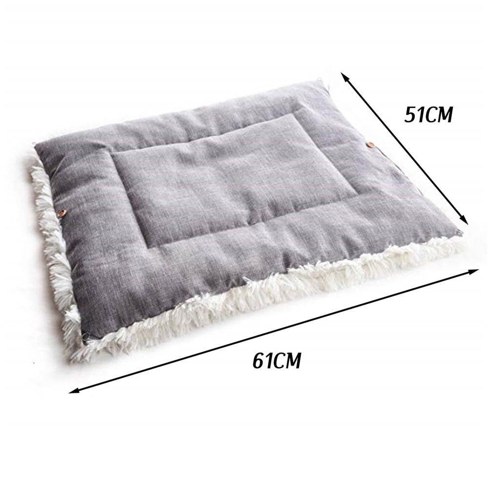 Cat Bed Self-Warming Long Faux Fur & Suede Convertible Cuddler, Washable，white