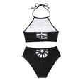 thumbnail image 3 of Sngxgn Women's Swimsuits Swimwear Asymmetric Ruffle Monokinis Bathing Suits(Black,S), 3 of 7