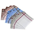 thumbnail image 1 of 12pcs Mens Handkerchiefs Assorted Pure Cotton Handkerchiefs 14.96x14.96inch Men‘s Stripe Checkered Pattern Handkerchiefs Pocket Square Hankies Soft Cotton Pocket Handkerchiefs for Men Wom, 1 of 6