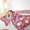 thumbnail image 4 of Manfei Cute Penguin Wildlife Full Size Comforter Sets, Kawaii Cartoon Snowflake Bedding Comforter Set, Teen Boy Girl Kid Bedding Sets, Super Cozy Room Decor, 3-Piece, 4 of 8