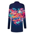 thumbnail image 4 of Xdegoge Valentines Cardigan for Women Long Sleeve Open Front Cardigans Fashion Playful Love Heart Prints Top Casual Loose Plus Size Versatile Outfits, 4 of 4