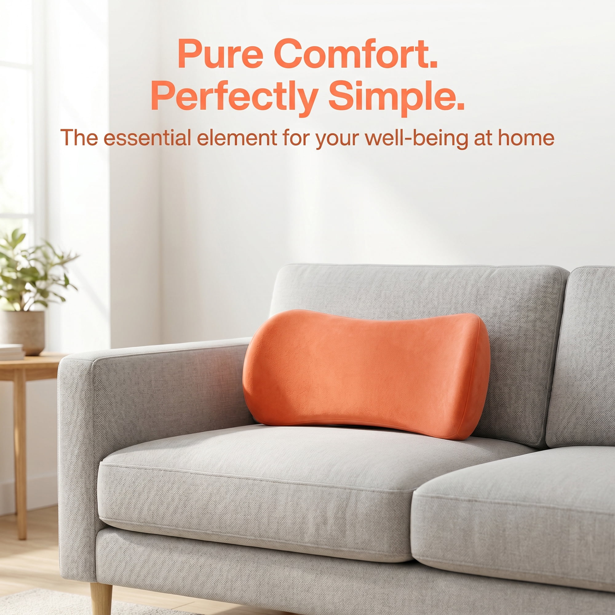 Unique Bargains Lumbar Support Pillow for Back Support Coral Orange 14.2" x 6.7"