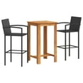 thumbnail image 3 of vidaXL Patio Bar Set Outdoor Garden Furniture Solid Wood Acacia and Poly Rattan, 3 of 49