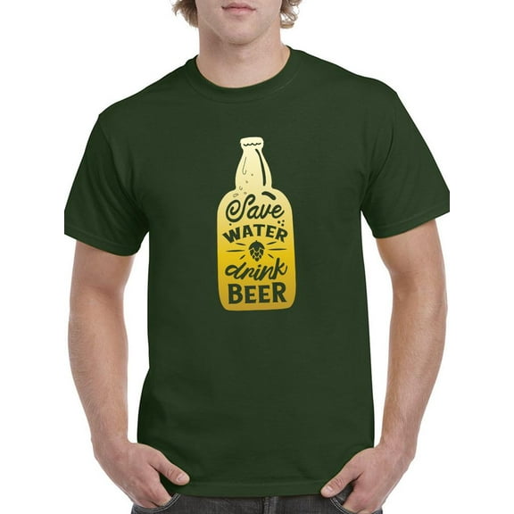 Save Water Drink Beer. Caption T-Shirt Men -Smartprints Designs, Male Large