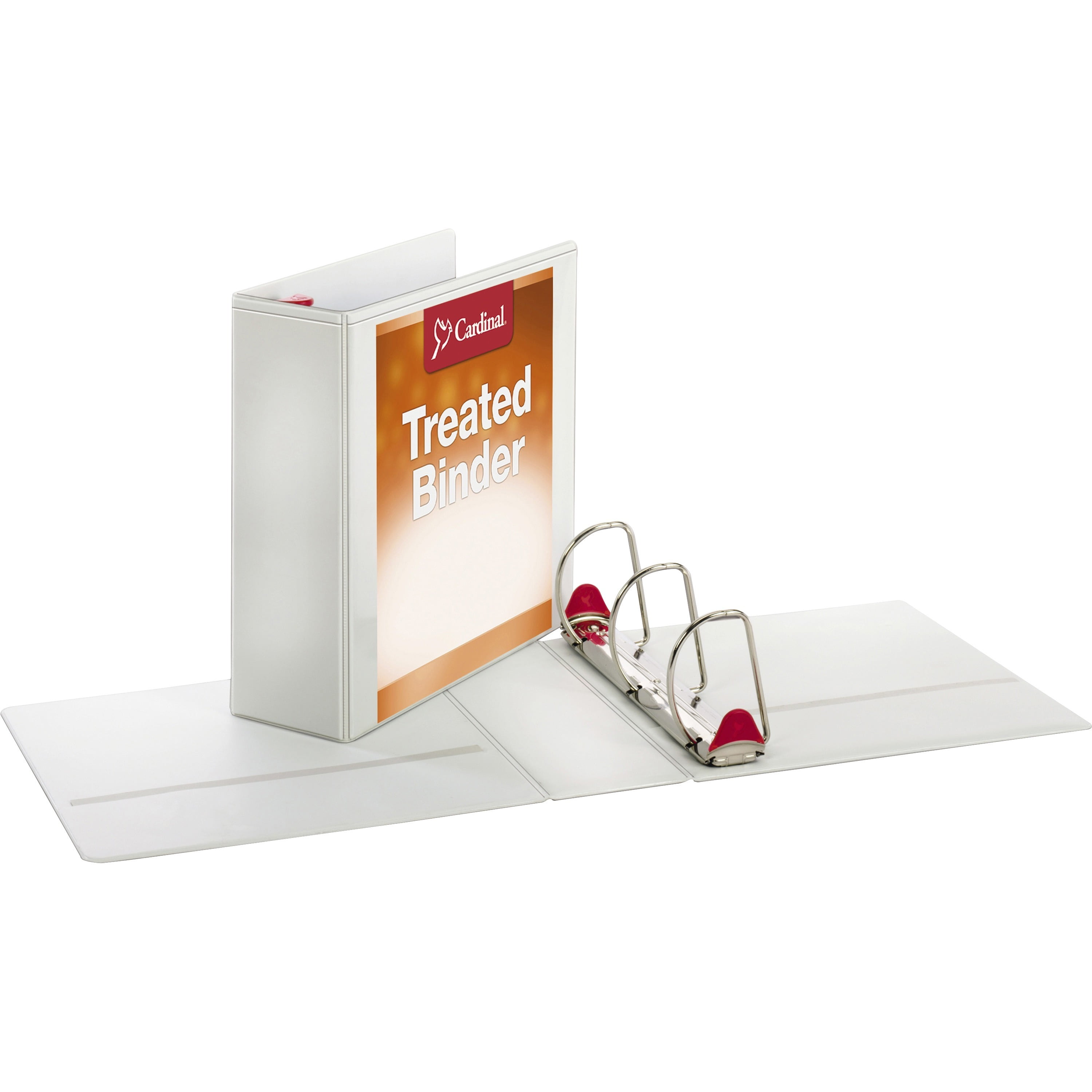 Cardinal Treated Binder ClearVue Locking SlantD Ring Binder, 4" Cap