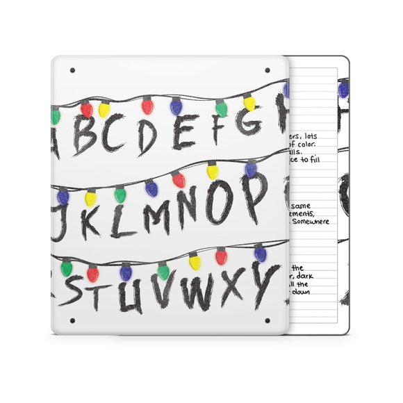 Skin para Tablet Vision Signs Stranger Alphabet Brillante con Purpurina