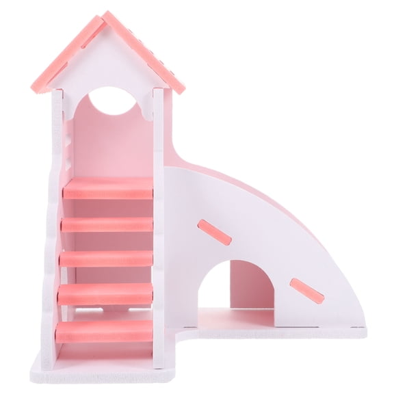 FRCOLOR Pink PVC Hamster Hideout House Creative Hiding Nest for Small Pets Fun DIY Decor 7.5 x 8.5 x 7 Inches