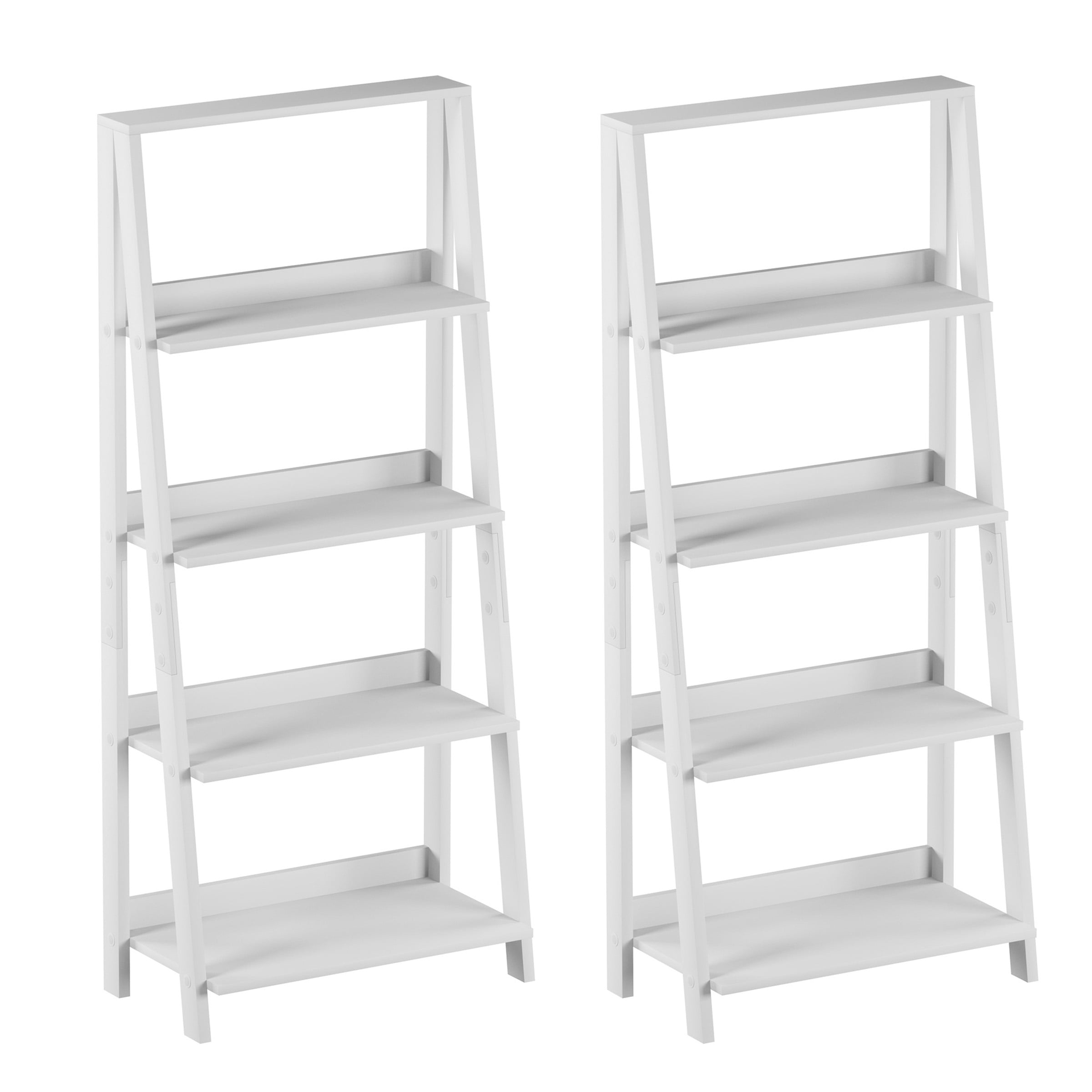 Lavish Home 4Tier Ladder Bookshelf for Home Storage and Display (White