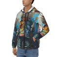 thumbnail image 3 of Wukai Whimsical Goat Artist Print Men's Zip-Up Hoodie,Fleece Full-Zip Hoodie for Men, Hooded Sweatshirt-Medium, 3 of 5