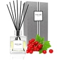 thumbnail image 1 of TOUCHE Luxury Natural Reed Diffuser. Long Lasting Scented Home Fragrance. Natural Essential Oil Alcohol-Free. 4.75 OZ. Glass Bottle (Red Currant & Berries - Clear Bottle), 1 of 7